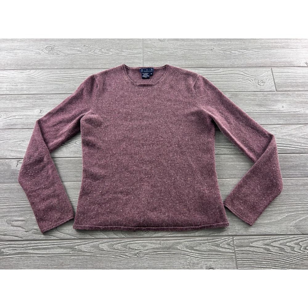 MAG by Magaschoni Womens Plum Purple 100% Cashmere Crewneck Sweater Size M